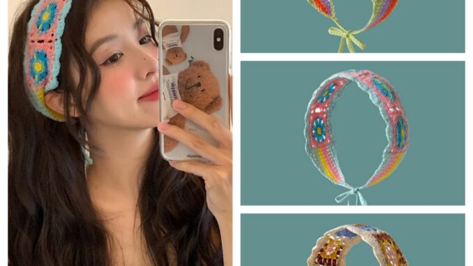 ที่คาดผม ผ้าถัก ยืดหยุ่น หลากสี สไตล์วินเทจ แฮนด์เมด DIY 1 ชิ้น