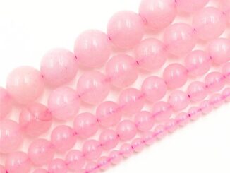 เครื่องประดับ ลูกปัดคริสตัลธรรมชาติ สีชมพู 4-12 มม. สําหรับทําสร้อยคอ สร้อยข้อมือ DIY