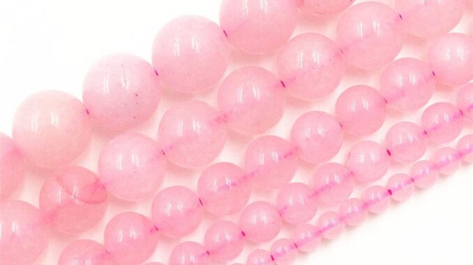 เครื่องประดับ ลูกปัดคริสตัลธรรมชาติ สีชมพู 4-12 มม. สําหรับทําสร้อยคอ สร้อยข้อมือ DIY