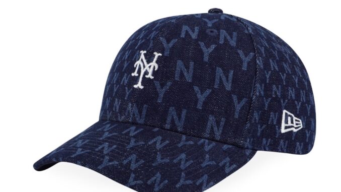 NEW YORK METS DENIM ALL-OVER MONOGRAM INDIGO DENIM 9FORTY CAP