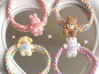 ยางรัดผม แบบถัก ลายการ์ตูนสัตว์น่ารัก สีสันสดใส สําหรับเด็กผู้หญิง
