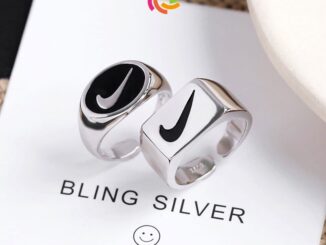 พร้อมส่งแหวนเปิดคู่แฟชั่นวินเทจติ๊กสัญลักษณ์นิ้วนิ้วชี้เกาหลีผู้ชายและผู้หญิงเครื่องประดับcobrandier