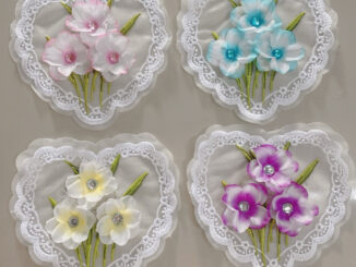 หัวใจตกแต่งเสื้อผ้า กระเป๋าdiy (5.5“x6”)
