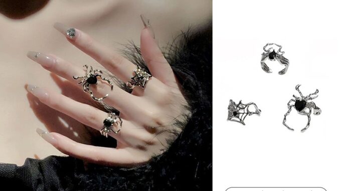 COD-ในไทย แหวนแมงมุมอัญมณีสีดำวินเทจสีเข้ม High End สไตล์เย็นเปิดแหวน Niche แหวนส่วนบุคคล-Kri COD-ในไทย แหวนแมงมุมอัญมณีสีดำวินเทจสีเข้ม High End สไตล์เย็นเปิดแหวน Niche แหวนส่วนบุคคล-Kri