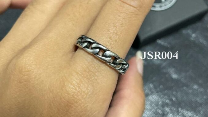 แหวนเลสโซ่ JSR004 แหวน 5 mm สแตนเลส316l สีเลสดำเงา รุ่นฮิต ใส่โดนน้ำได้ ใส่ได้ทุกวัน ผู้ชาย หญิง