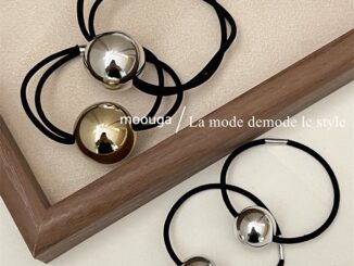 Moouga ยางรัดผมหางม้า สีเงิน สไตล์เกาหลี ไฮเอนด์