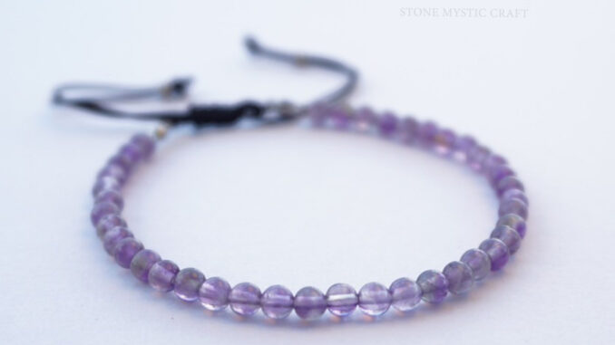 กำไลเชือกหินนำโชค Amethyst อเมทิสต์ หินธรรมชาติแท้