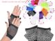 Glanxuan ถุงมือตาข่ายยาว  ระบายอากาศ สไตล์พังก์ร็อค  แฟนซี ไนท์คลับ ปาร์ตี้  Mesh Fishnet Gloves