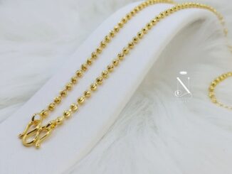 สร้อยคอทQง เม็ด3มิล 1บ พรีเมี่ยม เทียบแท้ สวยทนมาก ประจำวัน หญิง
