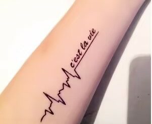 สติกเกอร์รอยสัก ลาย This Is Life สไตล์ฝรั่งเศส
