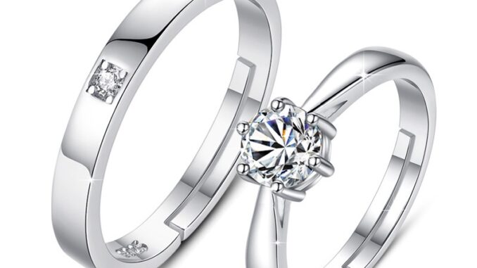 LS แหวนแพลตตินัมสำหรับคู่รัก สวย แหวนแฟชั่นลำลอง  r2388