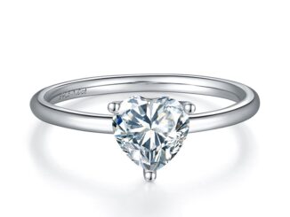 แหวนเงินแท้ 925 รูปหัวใจ 0.5ct 1ct สามง่าม สีขาว สําหรับหมั้น งานแต่งงาน งานเลี้ยง