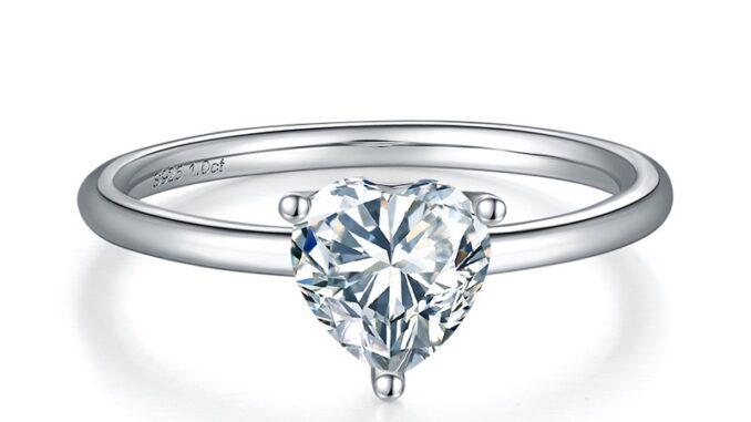 แหวนเงินแท้ 925 รูปหัวใจ 0.5ct 1ct สามง่าม สีขาว สําหรับหมั้น งานแต่งงาน งานเลี้ยง