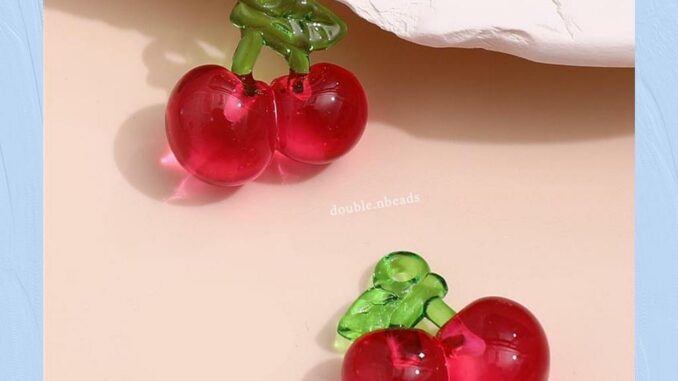 จี้ลูกปัดผลไม้แบบห้อย diy 1ถุง/10 ชิ้น