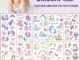 สติกเกอร์รอยสักชั่วคราว ลายยูนิคอร์น เจ้าหญิง สําหรับเด็ก 10 ชิ้น ต่อชุด