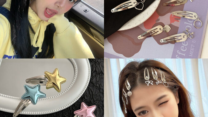 COD 1 บาทรูปดาวห้าแฉก กิ๊บติดผม สีเงินเลือกลายได้ y2kหวานสไตล์ญี่ปุ่นและเกาหลี เครื่องประดับผมแฟชั่น นักเรียนสำหรับผู้หญ