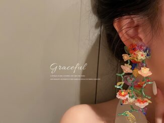 ต่างหูพู่ ลายดอกไม้ สไตล์แฟรี่ แฮนด์เมด สําหรับผู้หญิง