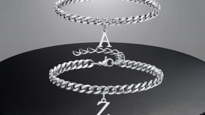 Meaeguet A-Z สร้อยข้อมือสเตนเลส จี้ตัวอักษร 26 ตัว ประดับเพทาย ของขวัญ สําหรับผู้ชาย DIY Meaeguet A-Z สร้อยข้อมือสเตนเลส จี้ตัวอักษร 26 ตัว ประดับเพทาย ของขวัญ สําหรับผู้ชาย DIY