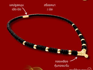 สร้อยกะลาขั้นเม็ดทองพร้อมหัวจรวดหุ้มทองคำแท้ ตัวจบแคปซูล by สุปราณีเอสอาร์โกลด์ SRZ398