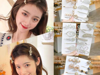 พร้อมส่ง  (1แผง)กิ๊บติดผม กิฟเกาหลี ประดับไข่มุกและจิวน่ารัก สไตล์เกาหลี