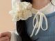 ยางรัดผม แบบสองชั้น สีขาวหวาน ลดอายุ ขนาดใหญ่ เครื่องประดับผมแฟชั่น