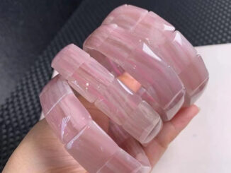 สร้อยข้อมือคาลไซต์ สีชมพูธรรมชาติ ขนาด 15-16 มม. 15-16 มม.