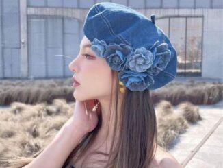 Xueshan หมวกเบเร่ต์ลําลอง ผ้าฝ้าย ลายดอกไม้ ดอกคามิเลีย สีตัดกัน แฟชั่น