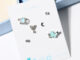 earika.earrings - shiny celeste nebula planet  เซ็ตต่างหูธีมผีเสื้อสีฟ้า ก้านเงินแท้ เหมาะสำหรับคนแพ้ง่าย