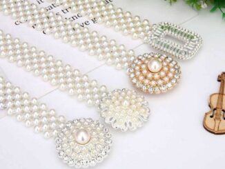เข็มขัดมุก ยืดหยุ่นได้ Vintage jewelry นางสาว แฟชั่น เข็มขัดมุกสีเงิน มีหลายสไตล์ เด็กใส่ได้