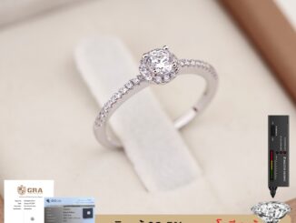 [ลดเพิ่ม 30% โค้ด BEAUMOIS]  แหวนเพชรโมอีส เงินแท้ 92.5% Moissanite Diamond D-IF 23 ตัง เคลือบทองคำขาว รุ่น RS2082-IS