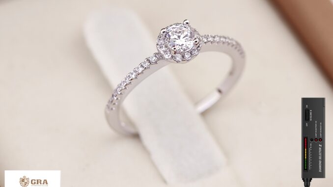 [ลดเพิ่ม 30% โค้ด BEAUMOIS]  แหวนเพชรโมอีส เงินแท้ 92.5% Moissanite Diamond D-IF 23 ตัง เคลือบทองคำขาว รุ่น RS2082-IS