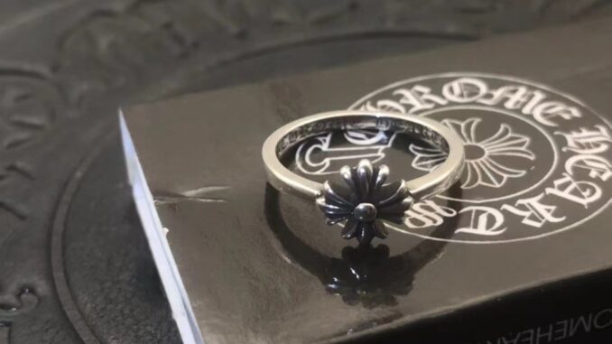 CHROME HEARTS  แหวนเงิน เกรด 925 จี้รูปหัวใจ และดอกไม้ ขนาดเล็ก สไตล์ฮิปฮอป