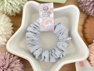 Scrunchie • Petite • Gingham (pale blue)