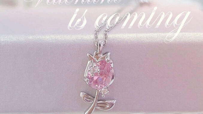 ลด 80.- โค้ดหน้าร้าน   พร้อมส่ง   Valentine  สร้อยคอเงินแท้92.5%  (111)สร้อยคอเจ้าหญิง สร้อยคอกุหลาบ วาเลนไทน์