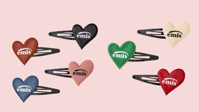 (พร้อมส่งในไทย) กิ๊ฟติดผม Emis heart pin 1คู่ 2ชิ้น