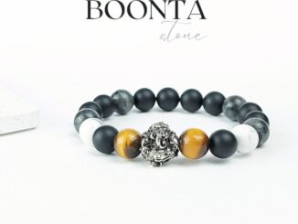 สินค้าใหม่ กำไลข้อมือหินพระพิฆเนศ ไทเกอร์อาย+ลาวิไคต์+ฮาวไลท์+โอนิกซ์ ขนาด10มิล