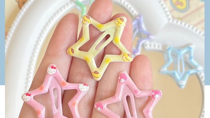 COD-การ์ตูน Sanrio Star Hair Clip น่ารัก Ins หวาน Hair Clip สาว Heart Stick Clip นักเรียน BB Clipส่งจากไทย
