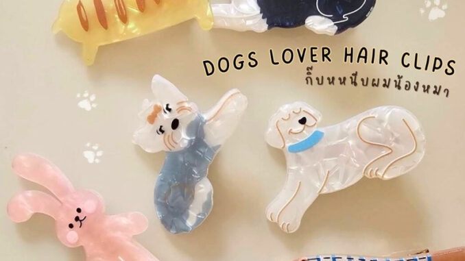 【พร้อมส่ง 】 กิ๊ฟติดผม กิ๊ฟ Dog lover ลายน้องหมา แมว กระต่าย งานลายหินอ่อน สวย ดูดี