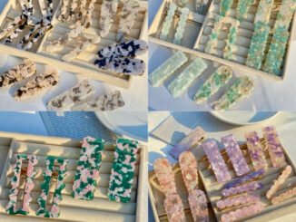 2 ชิ้น กิ๊บหนีบผมอะคริลิกคู่ กิ๊บติดผม สไตล์เกาหลี ลายหินอ่อน สีหวาน