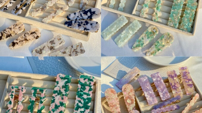 2 ชิ้น กิ๊บหนีบผมอะคริลิกคู่ กิ๊บติดผม สไตล์เกาหลี ลายหินอ่อน สีหวาน 2 ชิ้น กิ๊บหนีบผมอะคริลิกคู่ กิ๊บติดผม สไตล์เกาหลี ลายหินอ่อน สีหวาน