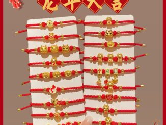 สร้อยข้อมือเชือกถัก รูปมังกร สีแดง ของขวัญปีใหม่จีน 2024