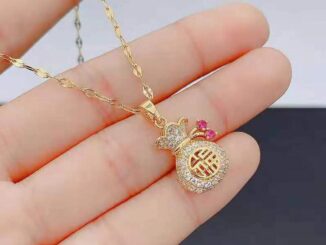สร้อยคอแฟชั่น จี้ตัวอักษรอวยพร หรูหรา