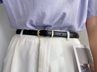 Atipashop - GOLDEN BELT เข็มขัดหนัง อะไหล่ทอง เส้นเล็กทรงเบสิค