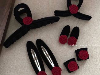 กิ๊บติดผม ผ้ากํามะหยี่ สีดํา สีแดง หรูหรา สไตล์ฝรั่งเศส เรโทร คลาสสิก 2023