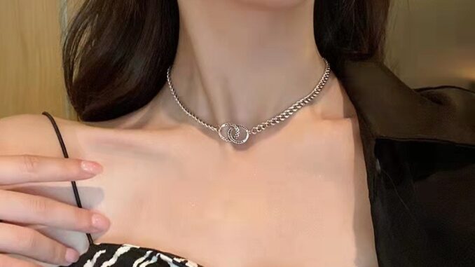 สร้อยคอโซ่ จี้วงกลม สไตล์เกาหลี ฮิปฮอป แฟชั่นสําหรับผู้หญิง