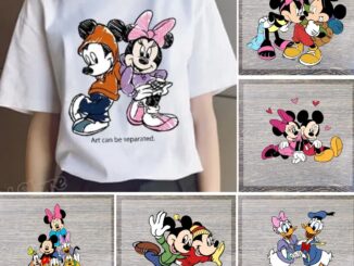 สติกเกอร์ ลายมิกกี้เมาส์ดิสนีย์ มินนี่เมาส์ ซักล้างได้ สําหรับตกแต่งเสื้อผ้า DIY