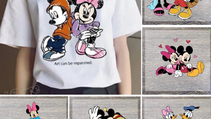 สติกเกอร์ ลายมิกกี้เมาส์ดิสนีย์ มินนี่เมาส์ ซักล้างได้ สําหรับตกแต่งเสื้อผ้า DIY