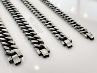 R-402 สร้อยข้อมือสแตนเลสแท้ ข้อมือเลสรมดำ/ปัดดำ ขนาด10mm12mm14mm เกรดพรีเมี่ยม เลสบริสุทธิ์ทนทานไม่ลอก