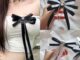 โบว์ติดเสื้อสครอปท็อป เล็กๆน่ารักๆ✨️เปลี่ยนสีทักแชท