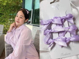 พร้อมส่ง  กิ๊บโบว์จิ๋ว สีม่วง